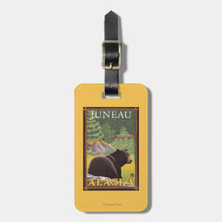 Black Bear in Forest - Juneau, Alaska Luggage Tag