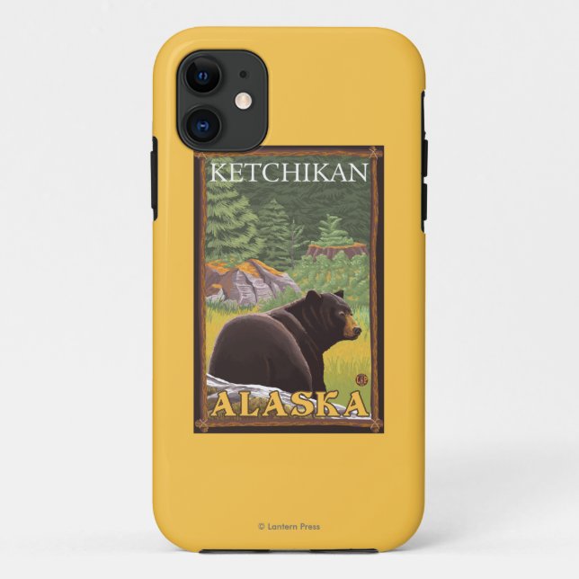 Black Bear in Forest - Ketchikan, Alaska Case-Mate iPhone Case (Back)