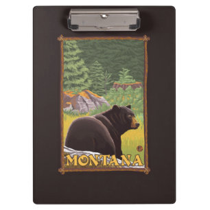 Black Bear in Forest - Montana Clipboard
