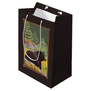 Black Bear in Forest - Montana Medium Gift Bag
