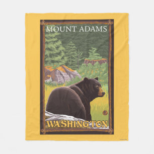 Black Bear in Forest - Mount Adams, Washington Fleece Blanket