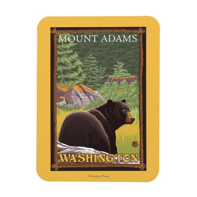 Black Bear in Forest - Mount Adams, Washington Magnet (Vertical)