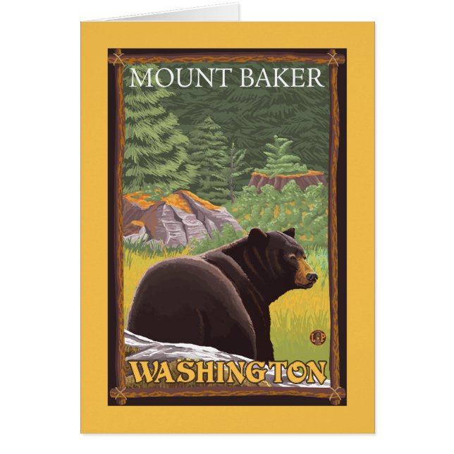 Black Bear in Forest - Mount Baker, Washington (Front)