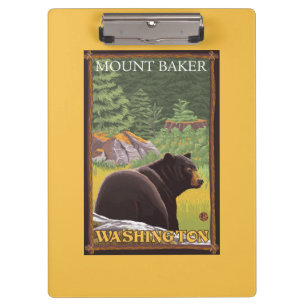 Black Bear in Forest - Mount Baker, Washington Clipboard