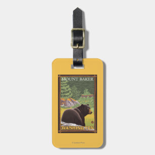 Black Bear in Forest - Mount Baker, Washington Luggage Tag