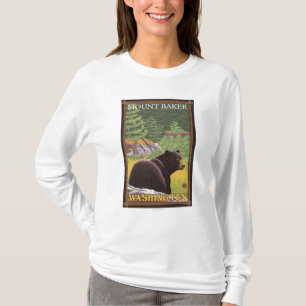 Black Bear in Forest - Mount Baker, Washington T-Shirt
