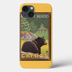 Black Bear in Forest - Mount Hood, Oregon iPhone 13 Case
