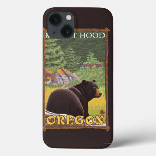 Black Bear in Forest - Mount Hood, Oregon iPhone 13 Case