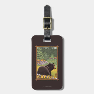 Black Bear in Forest - Mount Hood, Oregon Luggage Tag