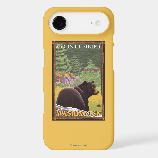 Black Bear in Forest - Mount Rainier, Washington Case-Mate iPhone Case (Back)