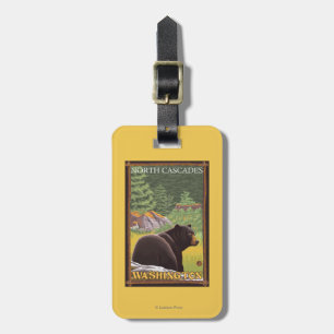 Black Bear in Forest - North Cascades, Washingto Luggage Tag