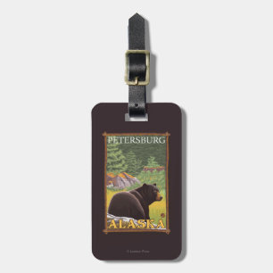 Black Bear in Forest - Petersburg, Alaska Luggage Tag