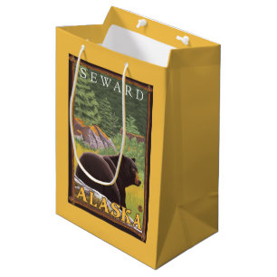 Black Bear in Forest - Seward, Alaska Medium Gift Bag