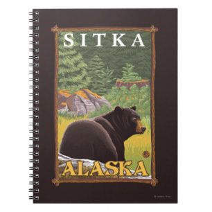 Black Bear in Forest - Sitka, Alaska Notebook
