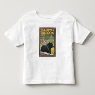 Black Bear in Forest - Sun River, Oregon Toddler T-Shirt