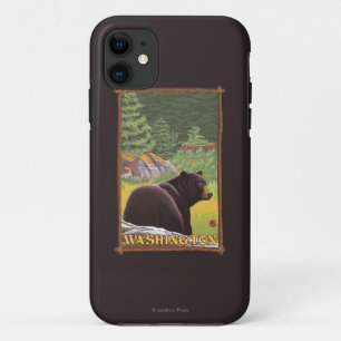 Black Bear in Forest - Washington iPhone 11 Case