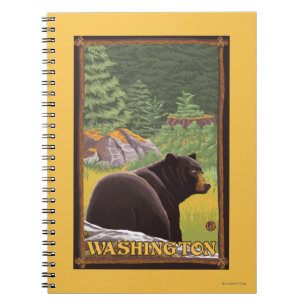 Black Bear in Forest - Washington Notebook