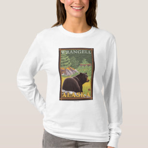 Black Bear in Forest - Wrangell, Alaska T-Shirt