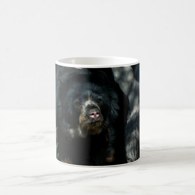 Black Bear in the woods Coffee Mug (Center)