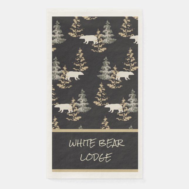 Black Bear Lodge Cabin Country Wild Napkin (Front)