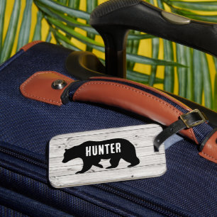 Black Bear Lodge Hunter Rustic Custom  Luggage Tag