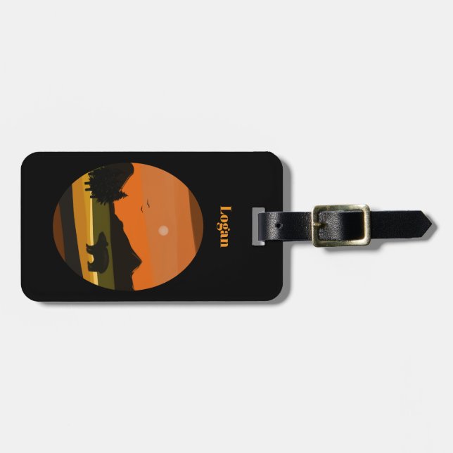 Black Bear  Luggage Tag (Front Horizontal)
