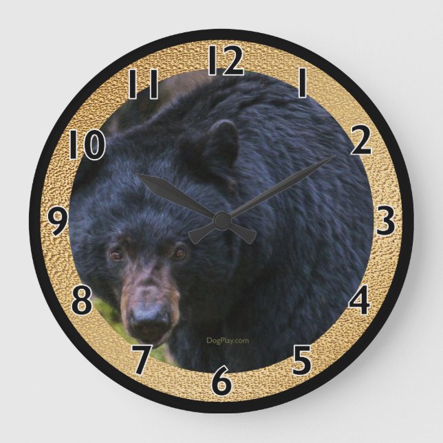 Black Bear Magesty Large Clock (Front)