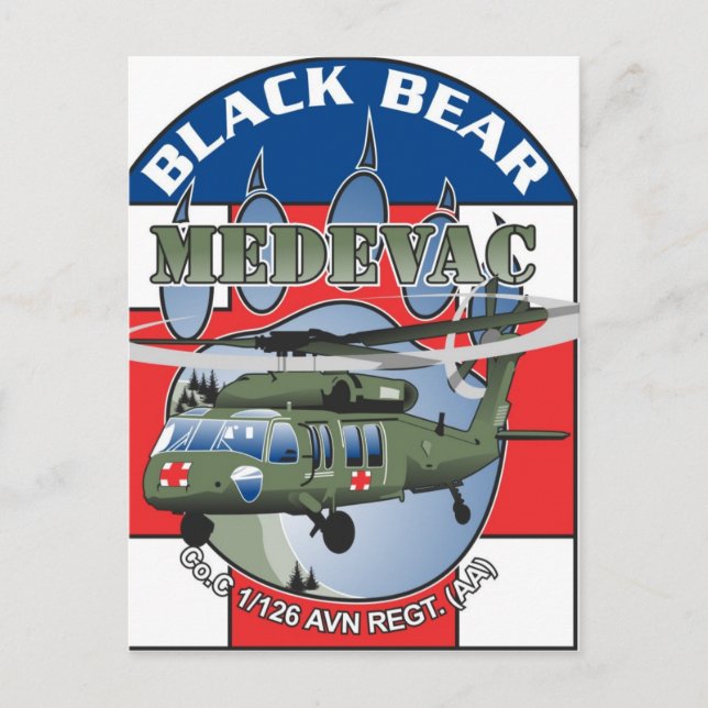 Black Bear Medivac postcard (Front)