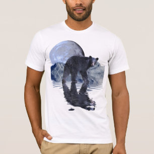 Black Bear, Moon & Mountains Wildlife T-Shirt