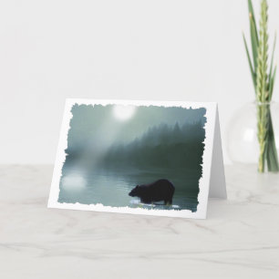 Black Bear & Moonlight Greeting Card