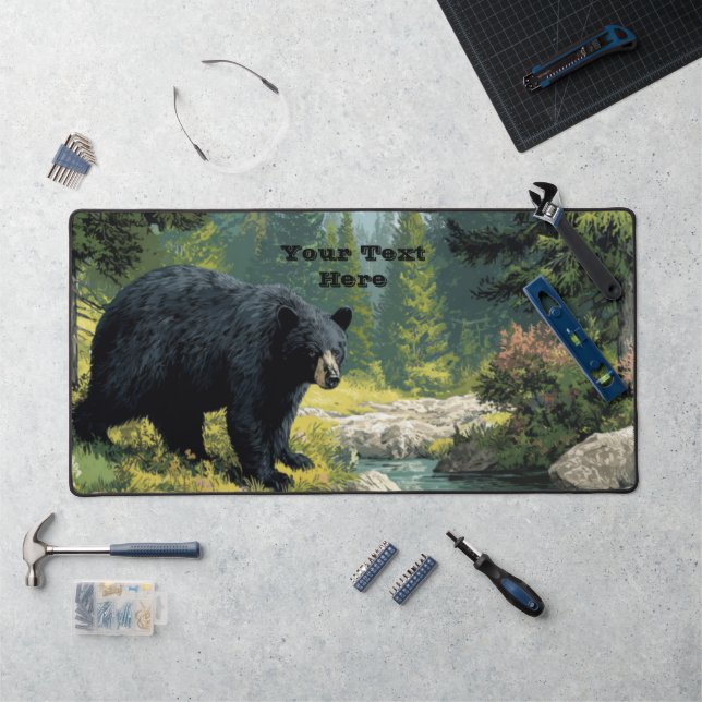 Black Bear Nature  Desk Mat (Workstation)