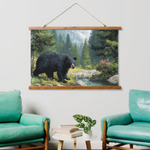 Black Bear Nature Hanging Tapestry