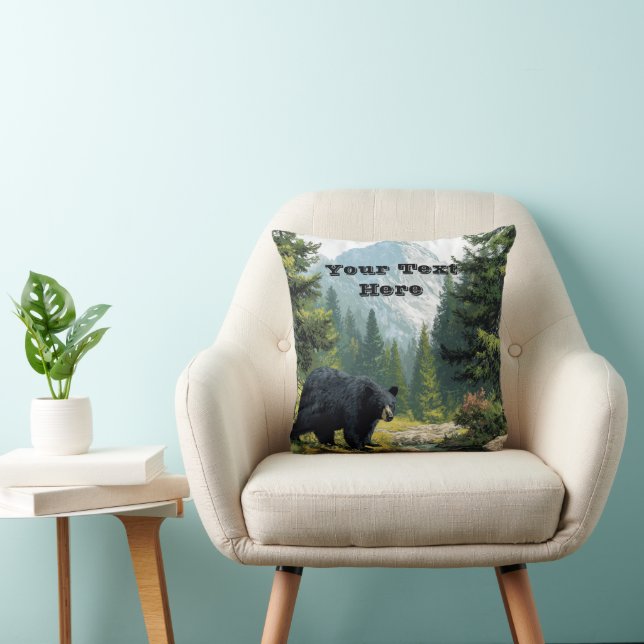 Black Bear Nature Pillow (Chair)