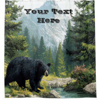 Black Bear Nature Shower Curtain