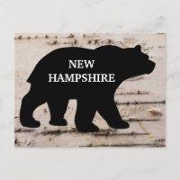 Black bear on birch bark with state, 
