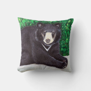 Black Bear Painting Cushion