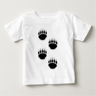 Black Bear Paw Prints Baby T-Shirt