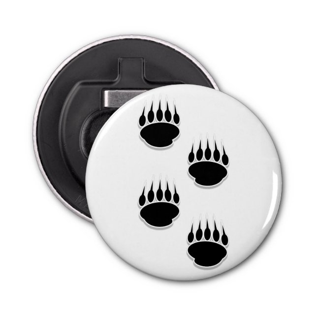 Black Bear Paw Prints Bottle Opener (Front)