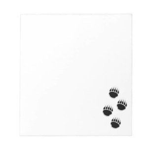 Black Bear Paw Prints Custom Notepad