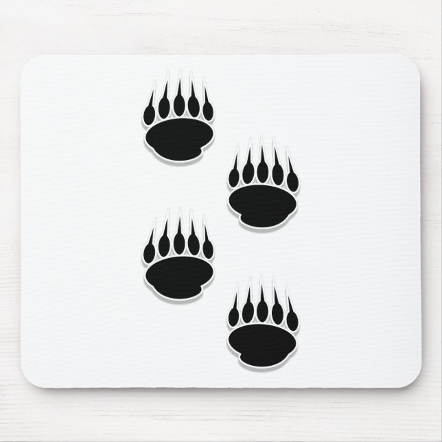 Black Bear Paw Prints Mouse Mat (Front)