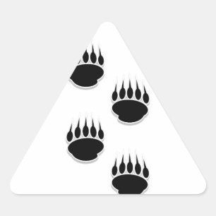 Black Bear Paw Prints Triangle Sticker