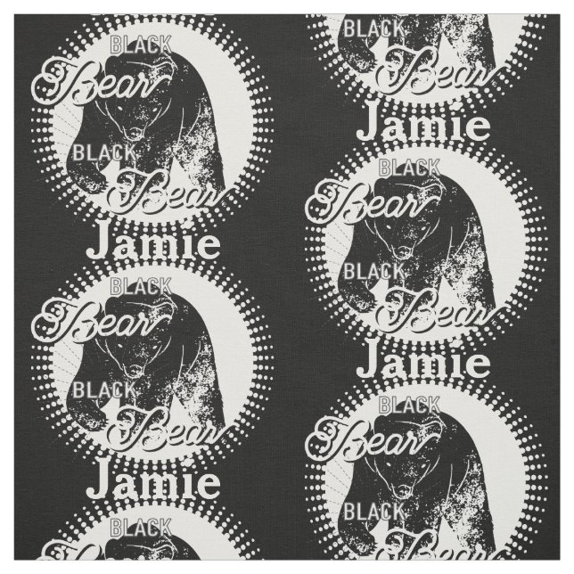 Black Bear Personalised Pattern Fabric (Swatch)