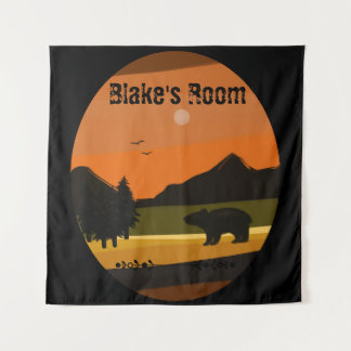Black Bear Personalized Tapestry