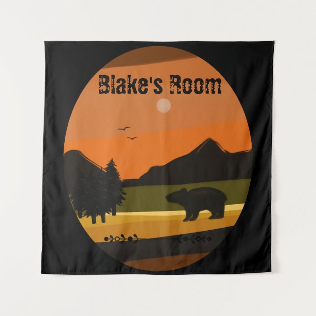 Black Bear Personalized Tapestry (Front)