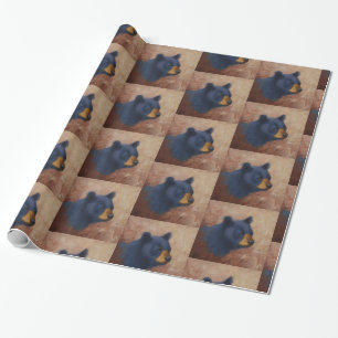 Black Bear Portrait Wrapping Paper
