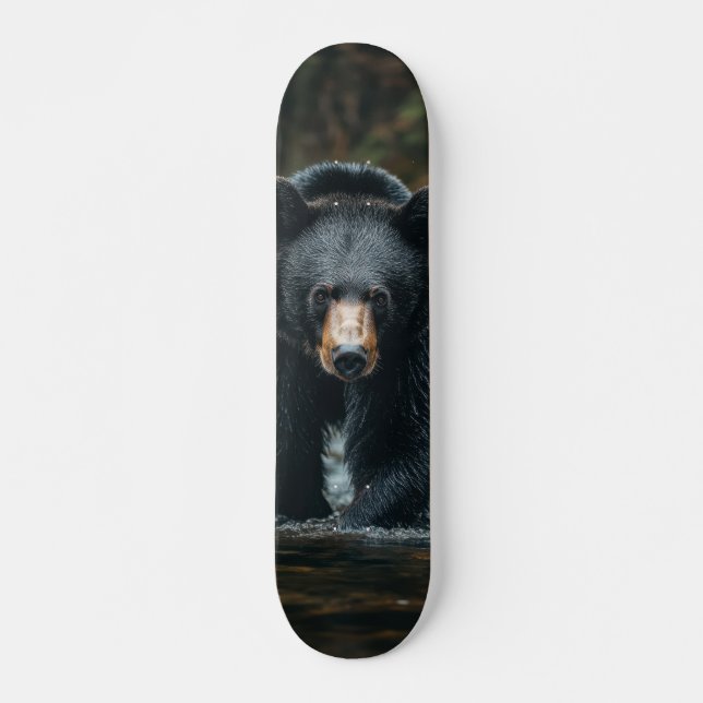Black Bear Predator Skateboard Table in a Creek (Front)