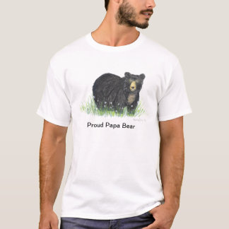 Black bear, Proud papa bear new dad T shirt