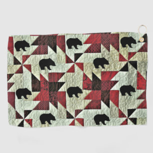 Black Bear Quilt Golf Towel