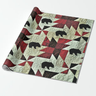 Black Bear Quilt Wrapping Paper