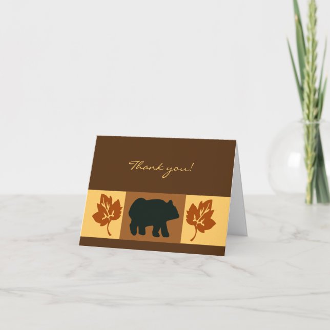Black Bear Rustic Card Greeting or Note Card size (Front)